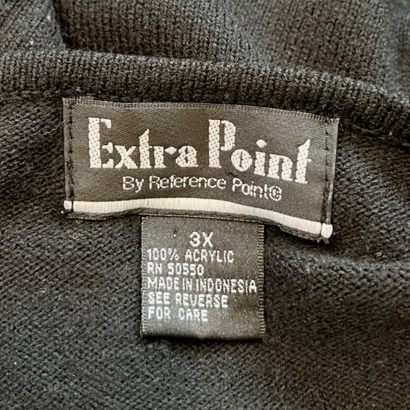 Extra Point Womens Leopard Print Cardigan Size 3X Sweater Black Tan Animal Print - Picture 6 of 7